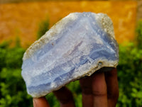 Natural Blue Lace Agate Geode Specimens x 12 From Malawi