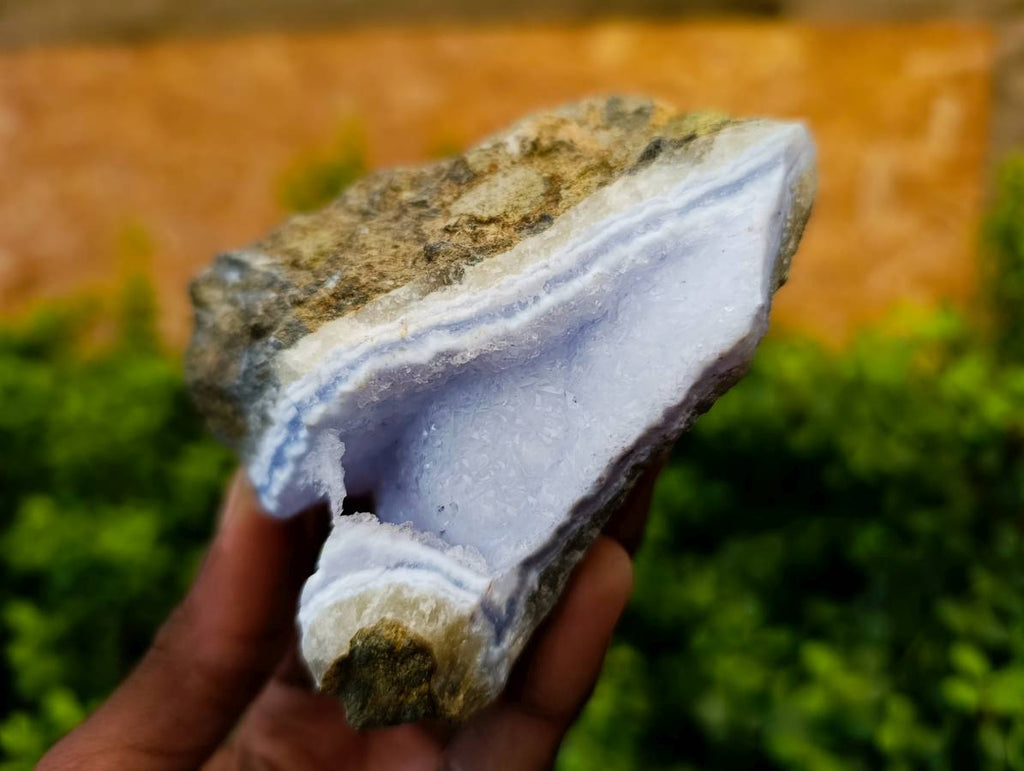 Natural Blue Lace Agate Geode Specimens x 12 From Malawi - Toprock Gemstones and Minerals 