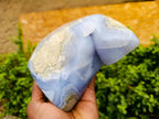 Polished Blue Lace Agate Standing Free Form x 1 From Malawi - Toprock Gemstones and Minerals 