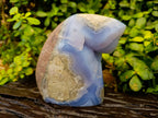 Polished Blue Lace Agate Standing Free Form x 1 From Malawi - Toprock Gemstones and Minerals 