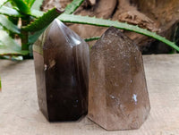 Polished Smokey Quartz Crystals x 2 From Madagascar - Toprock Gemstones and Minerals 