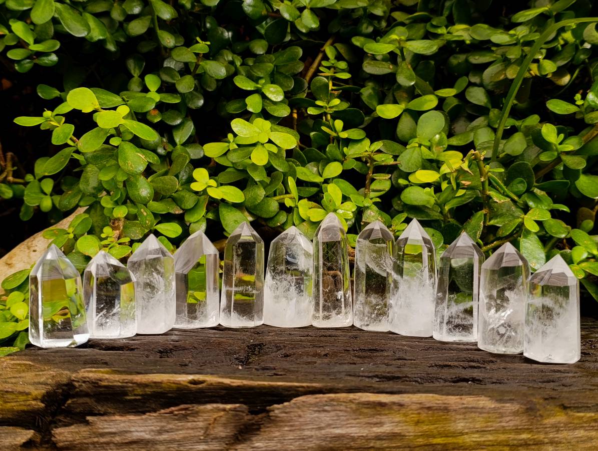 Polished Clear Quartz Crystals x 12 From Madagascar - Toprock Gemstones and Minerals 