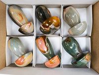 Polished Polychrome Jasper Mushrooms x 6 From Madagascar