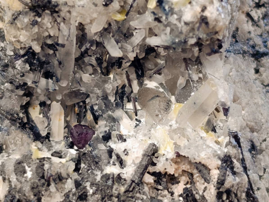 Natural Black Schorl Tourmaline With Cubic Fluorite Specimens x 6 From Namibia - Toprock Gemstones and Minerals 