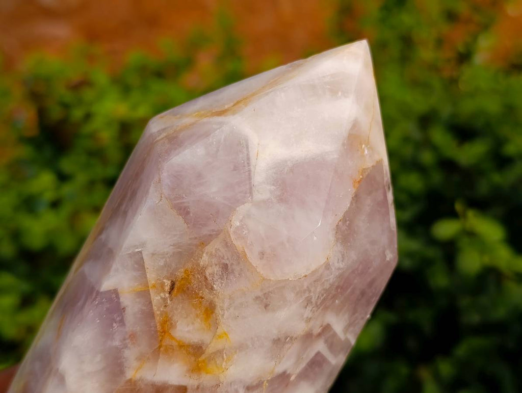 Polished Chevron Amethyst Crystal x 1 Zambia - Toprock Gemstones and Minerals 