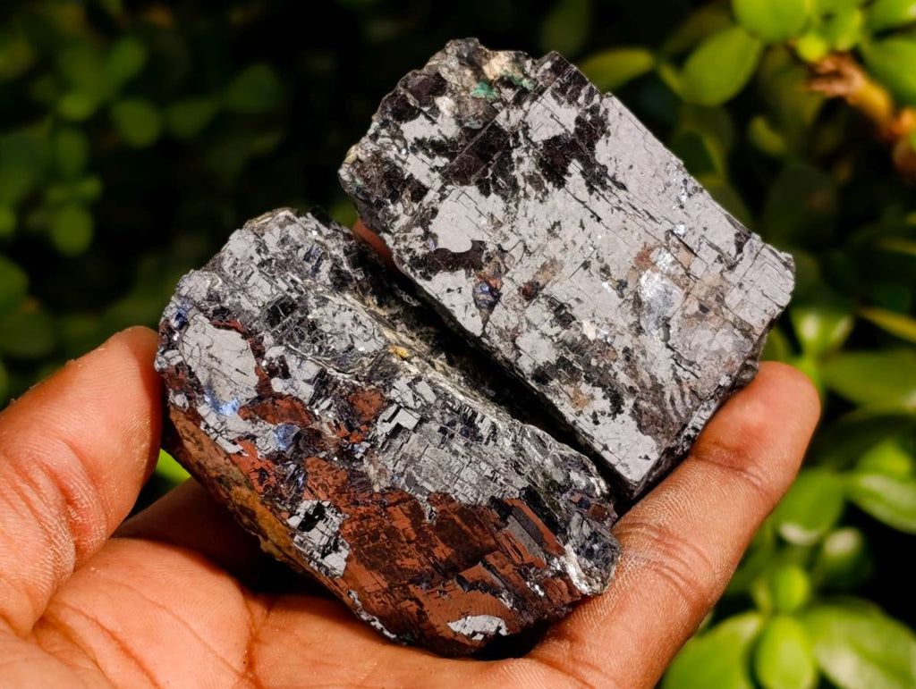 Natural Silver Lead Galena Specimens x 7 From Namibia - Toprock Gemstones and Minerals 