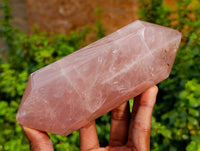 Polished Rose Quartz Spheres x 2 Madagascar