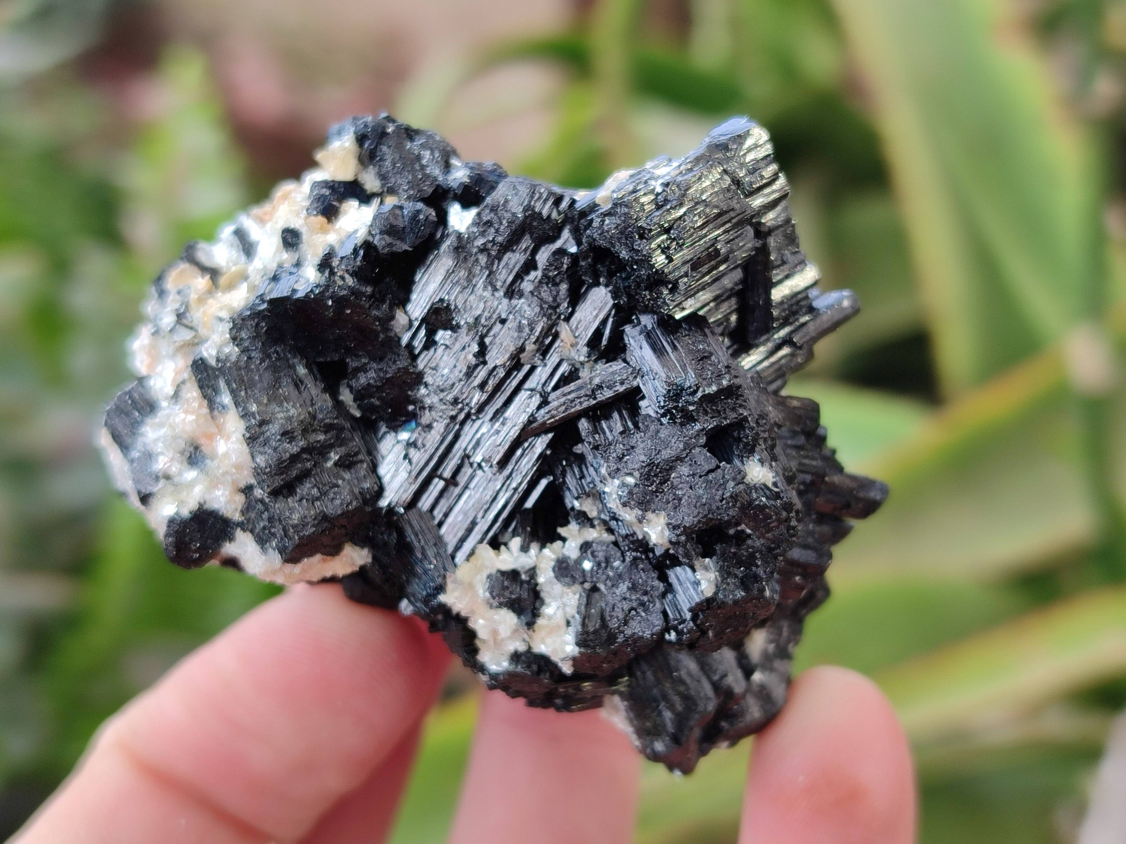 Natural Schorl Black Tourmaline Specimens x 12 From Erongo, Namibia - Toprock Gemstones and Minerals 