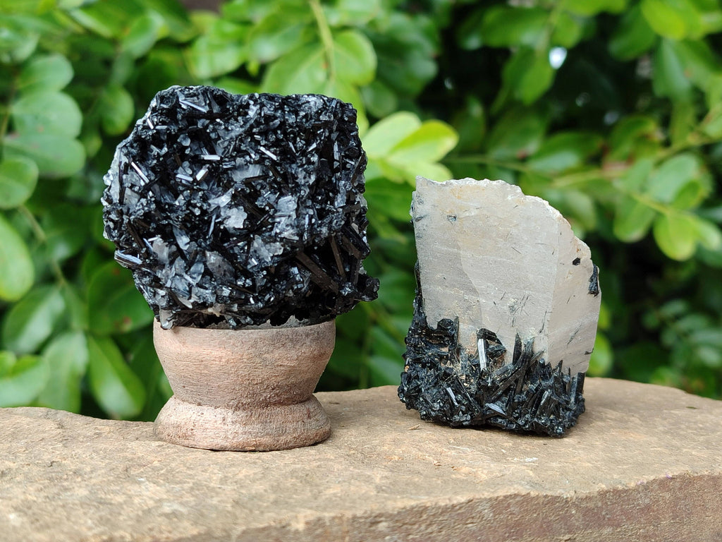 Natural Schorl Black Tourmaline Specimens x 12 From Erongo, Namibia - Toprock Gemstones and Minerals 