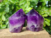 Polished Chevron Amethyst Crystals x 6 Zambia