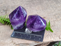 Polished Chevron Amethyst Crystals x 6 Zambia