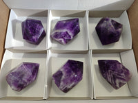 Polished Chevron Amethyst Crystals x 6 Zambia