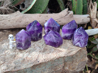 Polished Chevron Amethyst Crystals x 6 Zambia