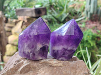 Polished Chevron Amethyst Crystals x 6 Zambia