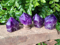 Polished Chevron Amethyst Crystals x 6 Zambia