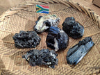Natural Schorl Black Tourmaline Specimens x 6 From Erongo, Namibia - Toprock Gemstones and Minerals 