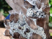 Natural Smokey Quartz with Schorl and Hyalite Opal x 2 From Erongo, Namibia