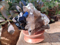 Natural Smokey Quartz with Schorl and Hyalite Opal x 2 From Erongo, Namibia