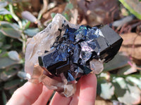 Natural Smokey Quartz with Schorl and Hyalite Opal x 2 From Erongo, Namibia