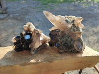 Natural Smokey Quartz with Schorl and Hyalite Opal x 2 From Erongo, Namibia