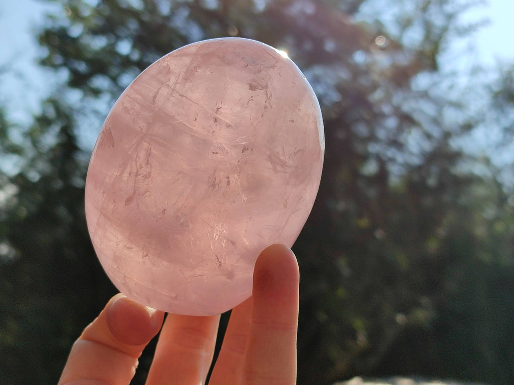 Polished Rose Quartz Standing Free Forms x 3 Madagascar - Toprock Gemstones and Minerals 