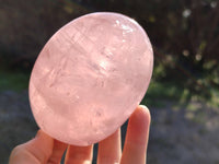 Polished Rose Quartz Standing Free Forms x 3 Madagascar