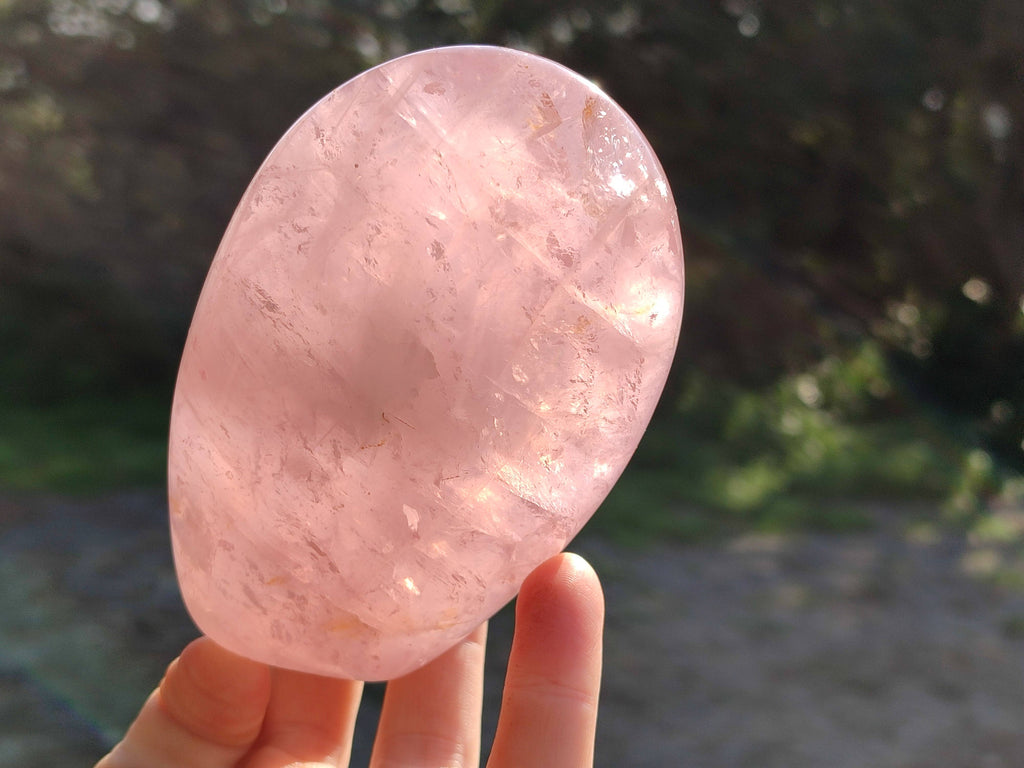 Polished Rose Quartz Standing Free Forms x 3 Madagascar - Toprock Gemstones and Minerals 