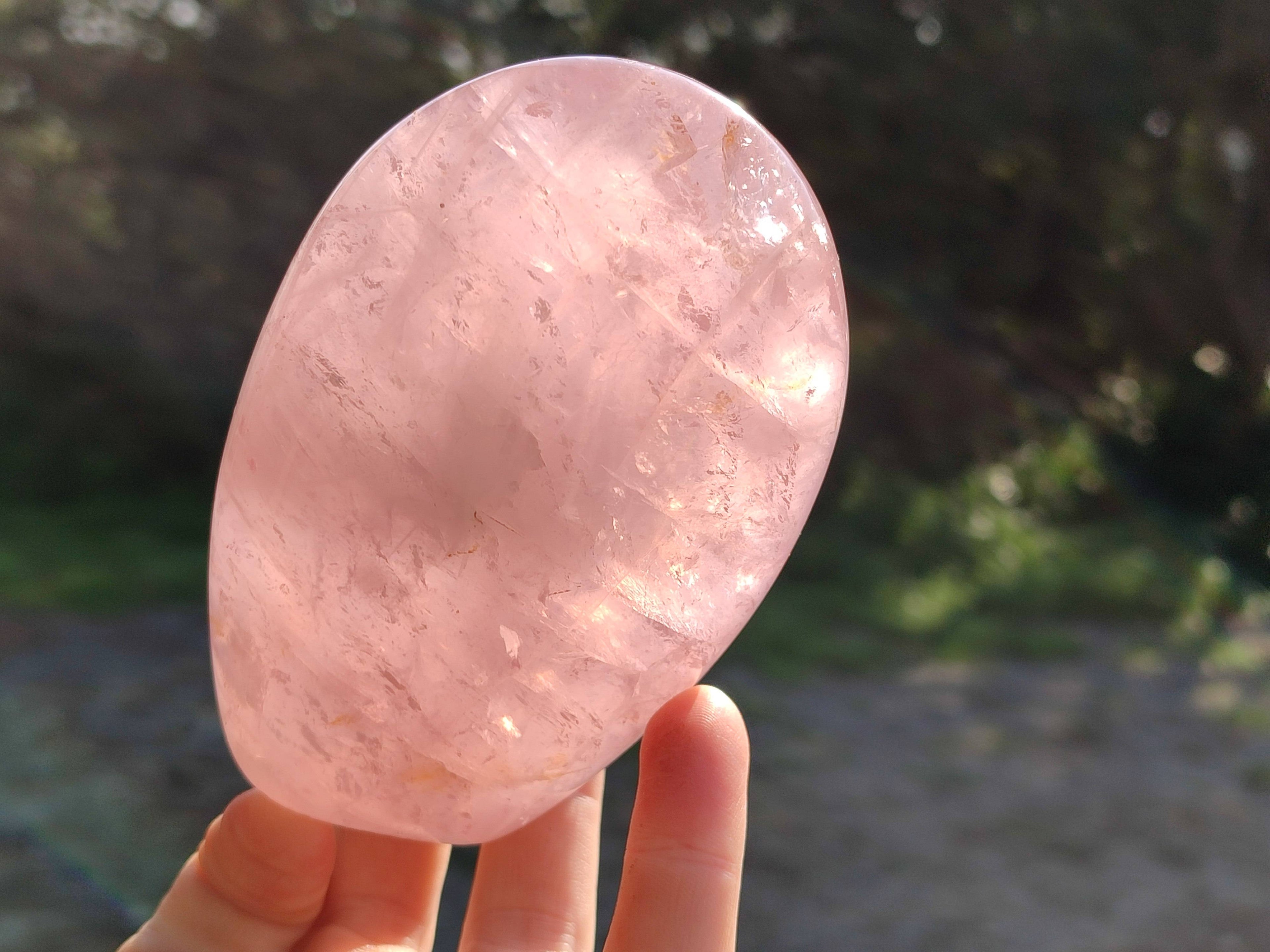 Polished Rose Quartz Standing Free Forms x 3 Madagascar - Toprock Gemstones and Minerals 