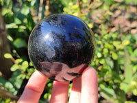 Polished Black Tourmaline Spheres x 3 From Madagascar