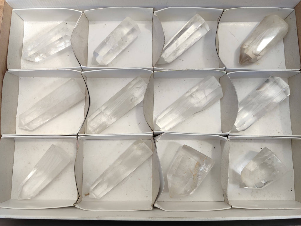 Polished Clear Quartz Crystals x 12 From Madagascar - Toprock Gemstones and Minerals 