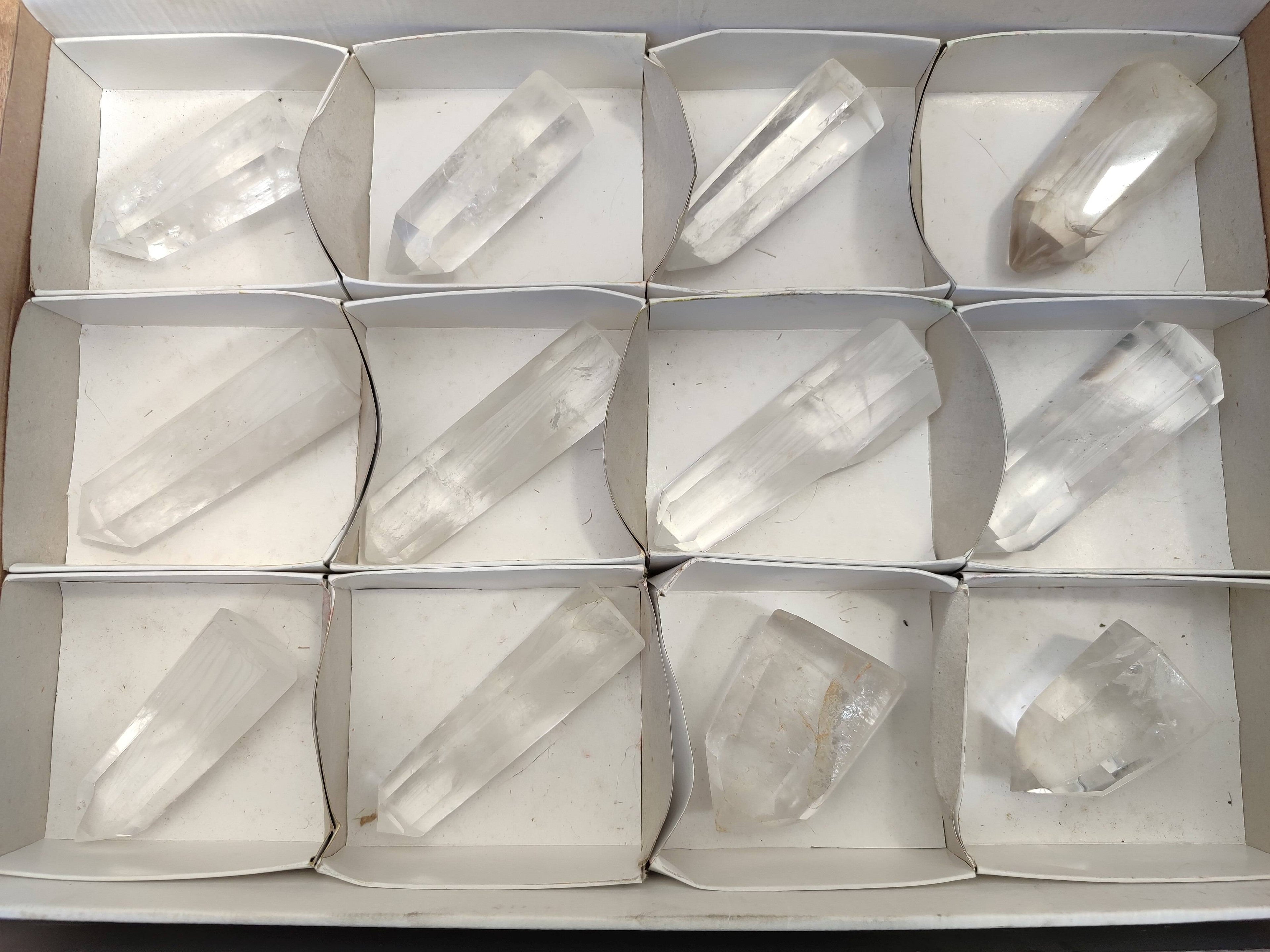 Polished Clear Quartz Crystals x 12 From Madagascar - Toprock Gemstones and Minerals 