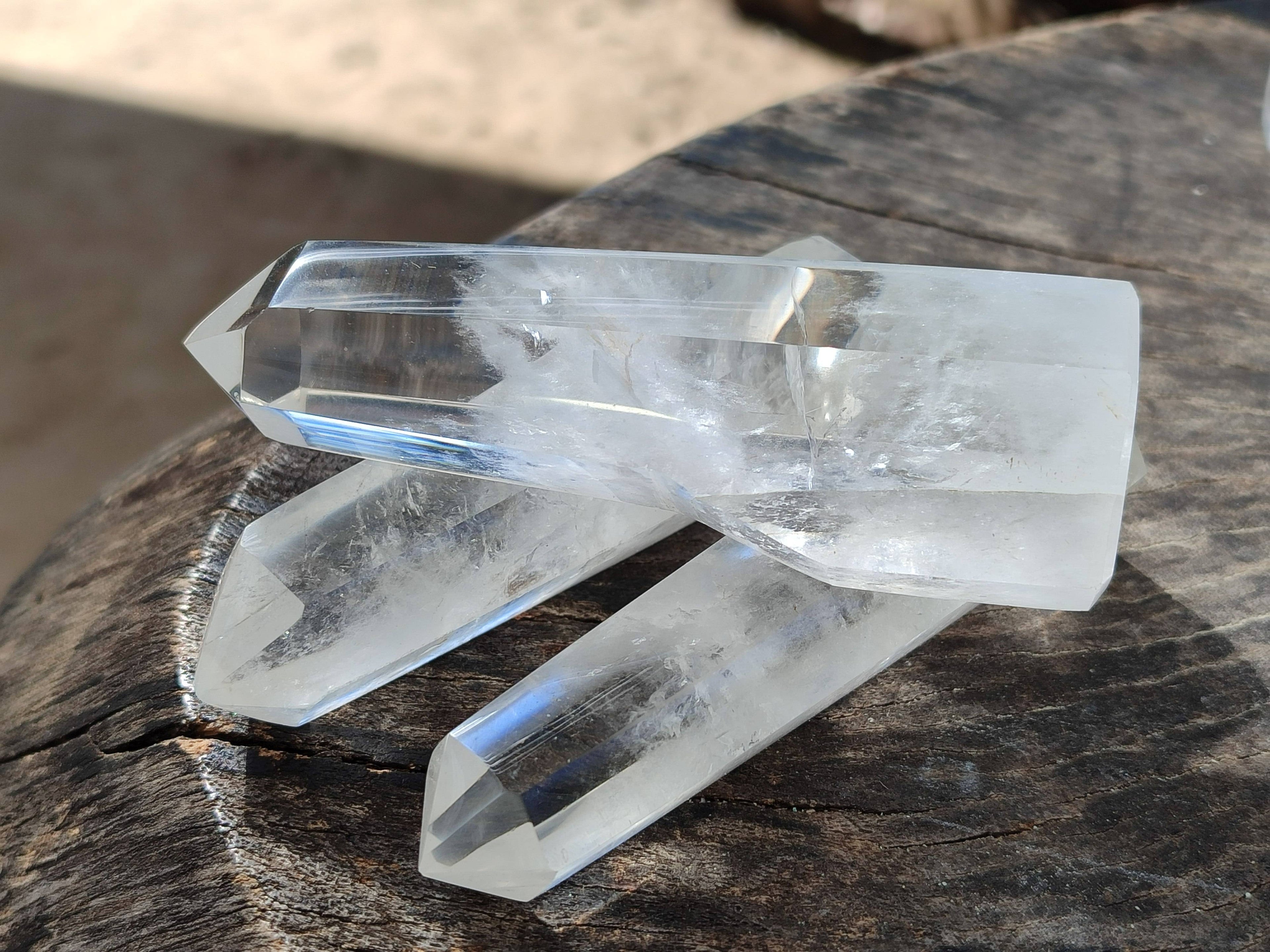 Polished Clear Quartz Crystals x 12 From Madagascar - Toprock Gemstones and Minerals 