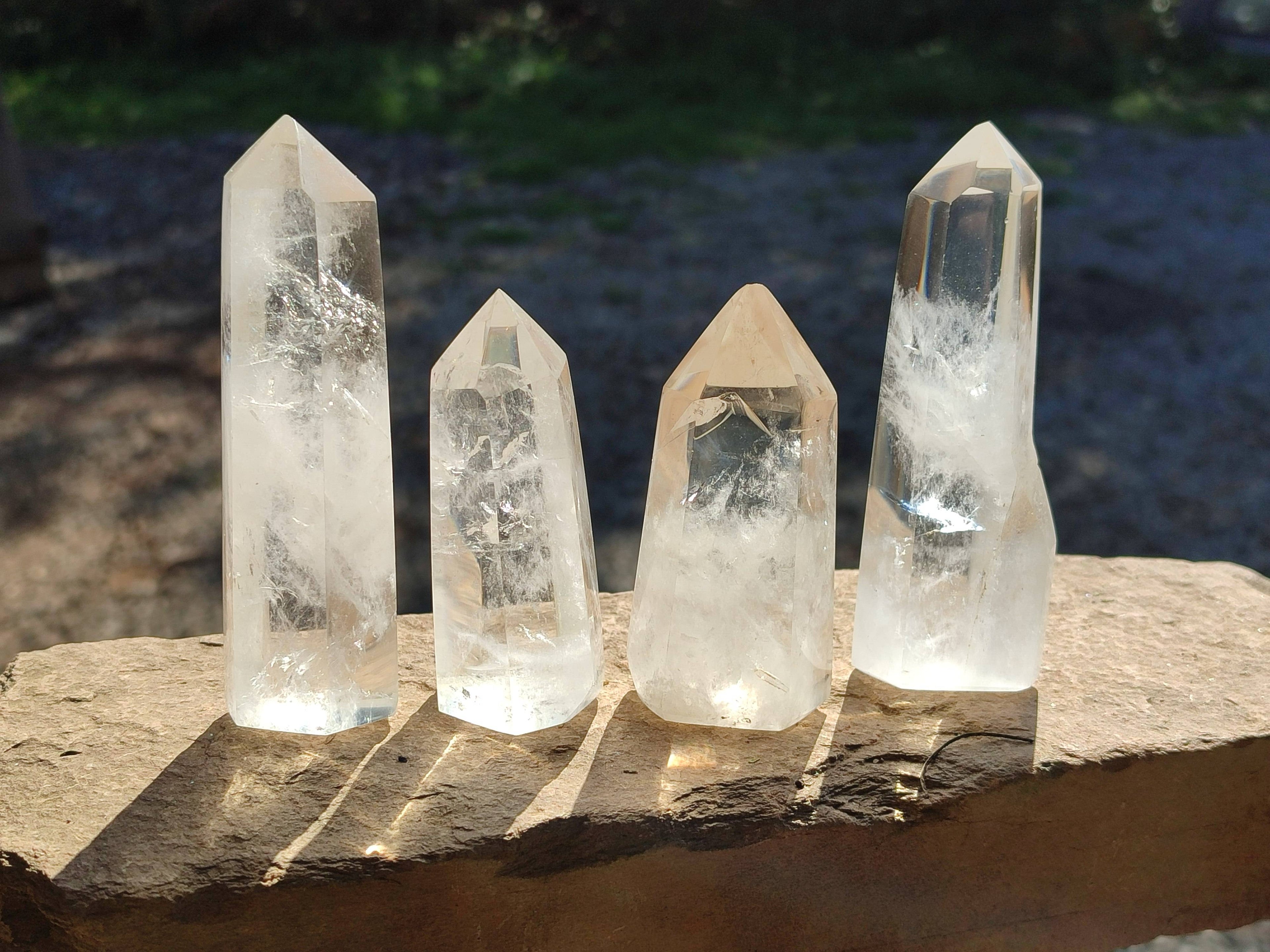 Polished Clear Quartz Crystals x 12 From Madagascar - Toprock Gemstones and Minerals 