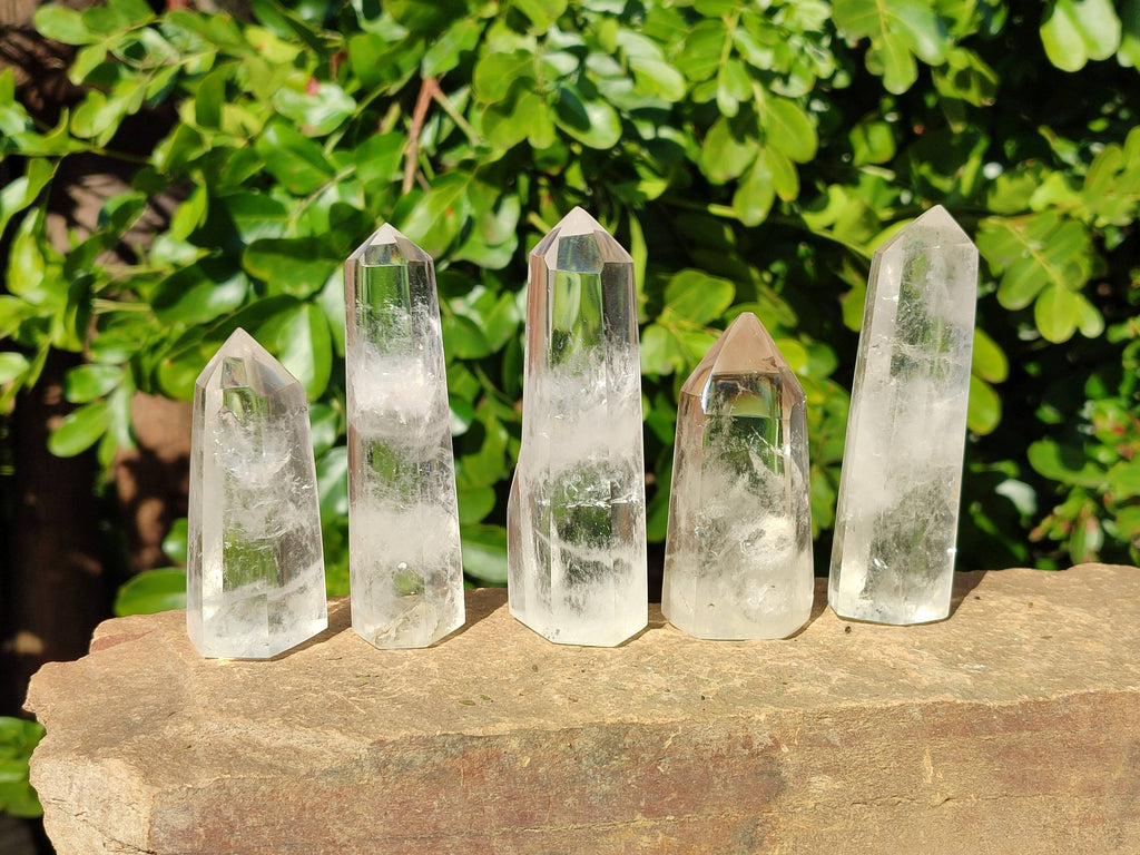 Polished Clear Quartz Crystals x 12 From Madagascar - Toprock Gemstones and Minerals 