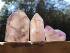 Polished Smokey Window Amethyst Quartz Crystals x 6 From Akansobe, Madagascar - Toprock Gemstones and Minerals 