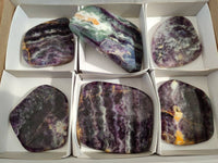 Polished Watermelon Fluorite Free Forms x 6 From Uis, Namibia - Toprock Gemstones and Minerals 
