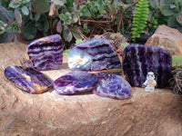 Polished Watermelon Fluorite Free Forms x 6 From Uis, Namibia - Toprock Gemstones and Minerals 