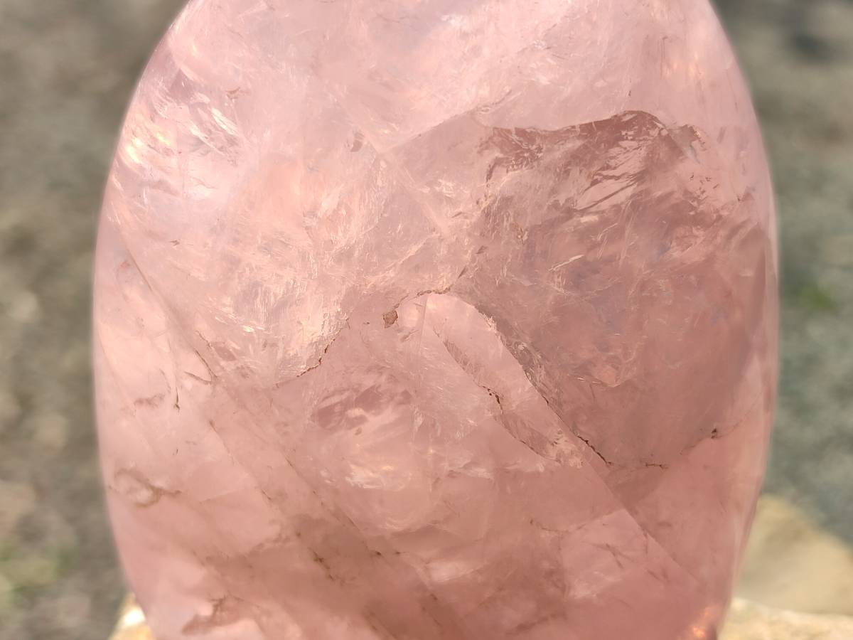 Polished Rose Quartz Standing Free Forms x 2 Madagascar - Toprock Gemstones and Minerals 