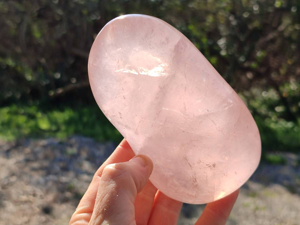 Polished Rose Quartz Standing Free Forms x 2 Madagascar - Toprock Gemstones and Minerals 