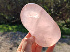 Polished Rose Quartz Standing Free Forms x 2 Madagascar - Toprock Gemstones and Minerals 