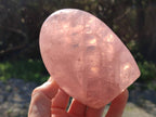 Polished Rose Quartz Standing Free Forms x 2 Madagascar - Toprock Gemstones and Minerals 