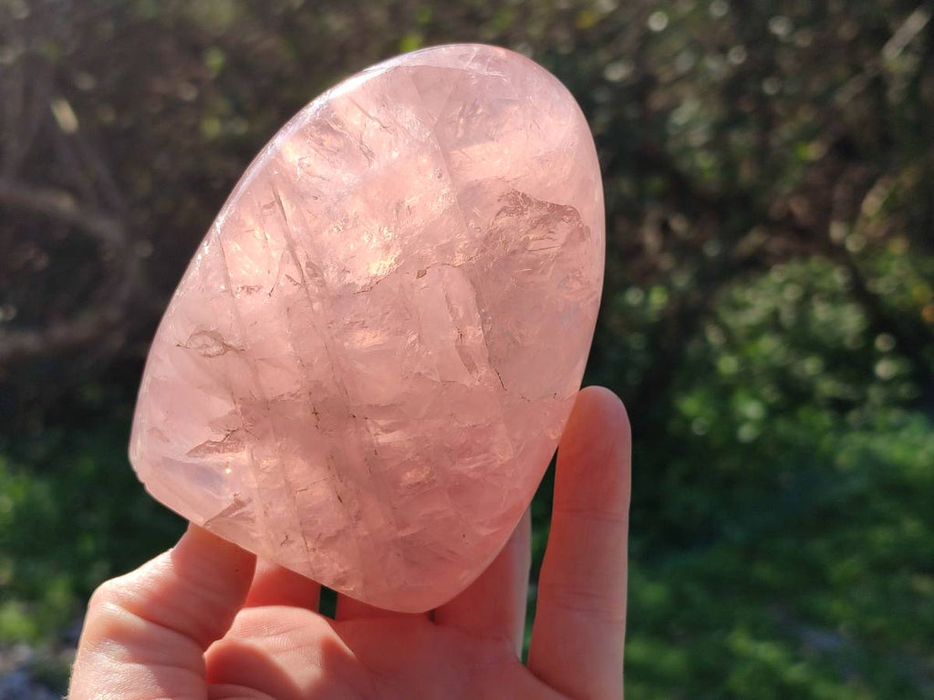 Polished Rose Quartz Standing Free Forms x 2 Madagascar - Toprock Gemstones and Minerals 
