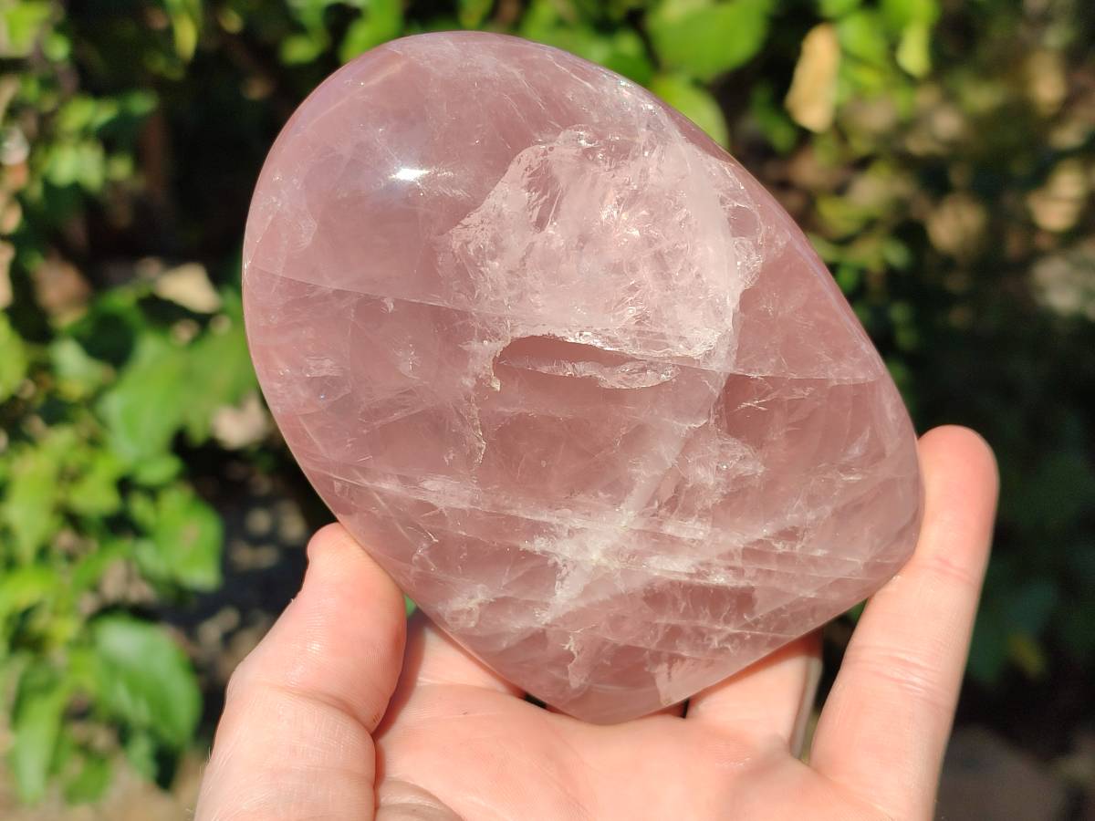 Polished Rose Quartz Standing Free Forms x 2 Madagascar - Toprock Gemstones and Minerals 