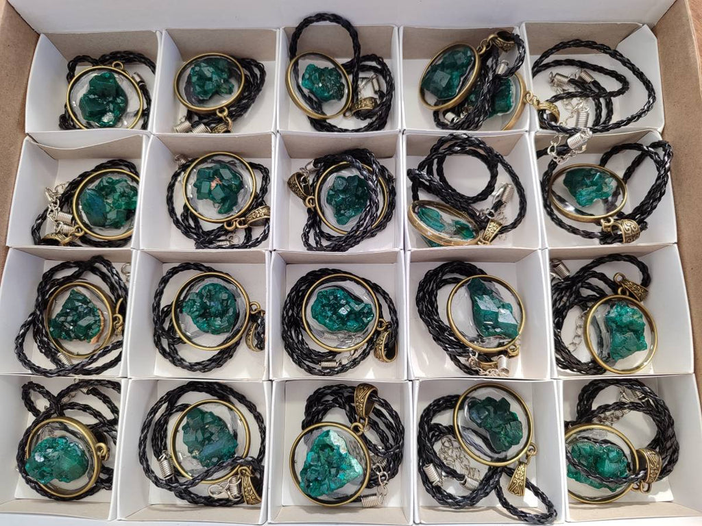 Hand Made Specially Selected Dioptase Pendants - Sold Per Item - From South Africa - Toprock Gemstones and Minerals 