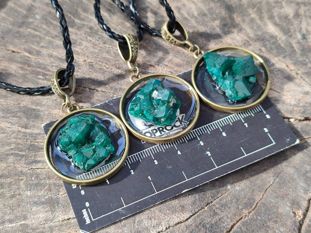 Hand Made Specially Selected Dioptase Pendants - Sold Per Item - From South Africa - Toprock Gemstones and Minerals 