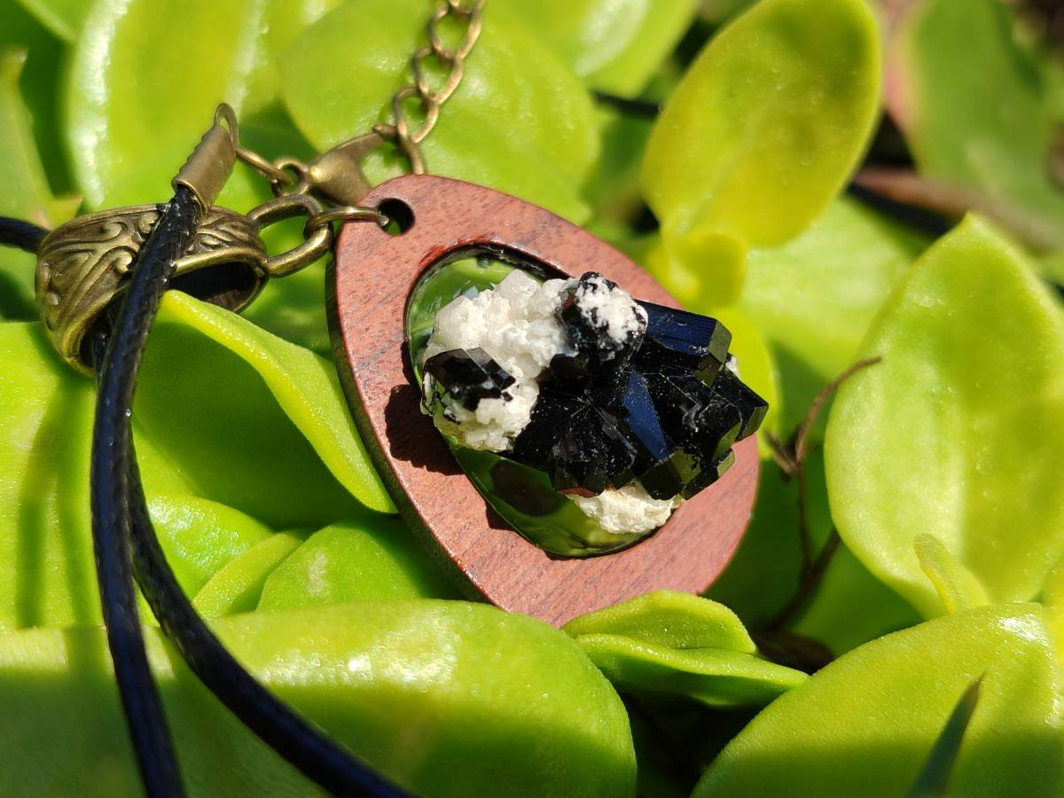 Hand Made Specially Selected Schorl Pendants - Sold Per Item - From South Africa - Toprock Gemstones and Minerals 