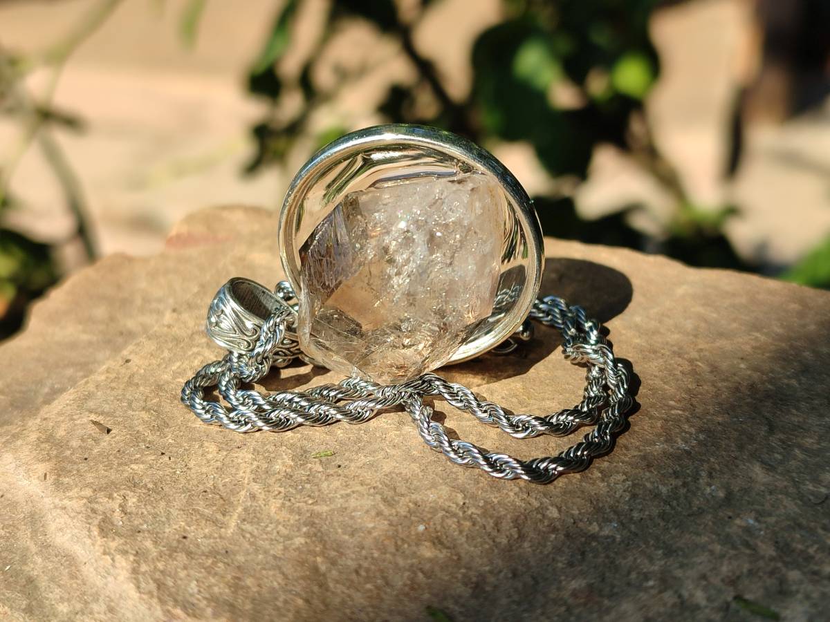 Hand Made Specially Selected Brandberg Quartz Pendants - Sold Per Item - From South Africa - Toprock Gemstones and Minerals 