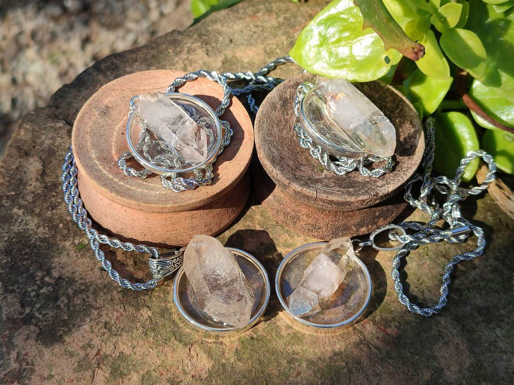 Hand Made Specially Selected Brandberg Quartz Pendants - Sold Per Item - From South Africa - Toprock Gemstones and Minerals 