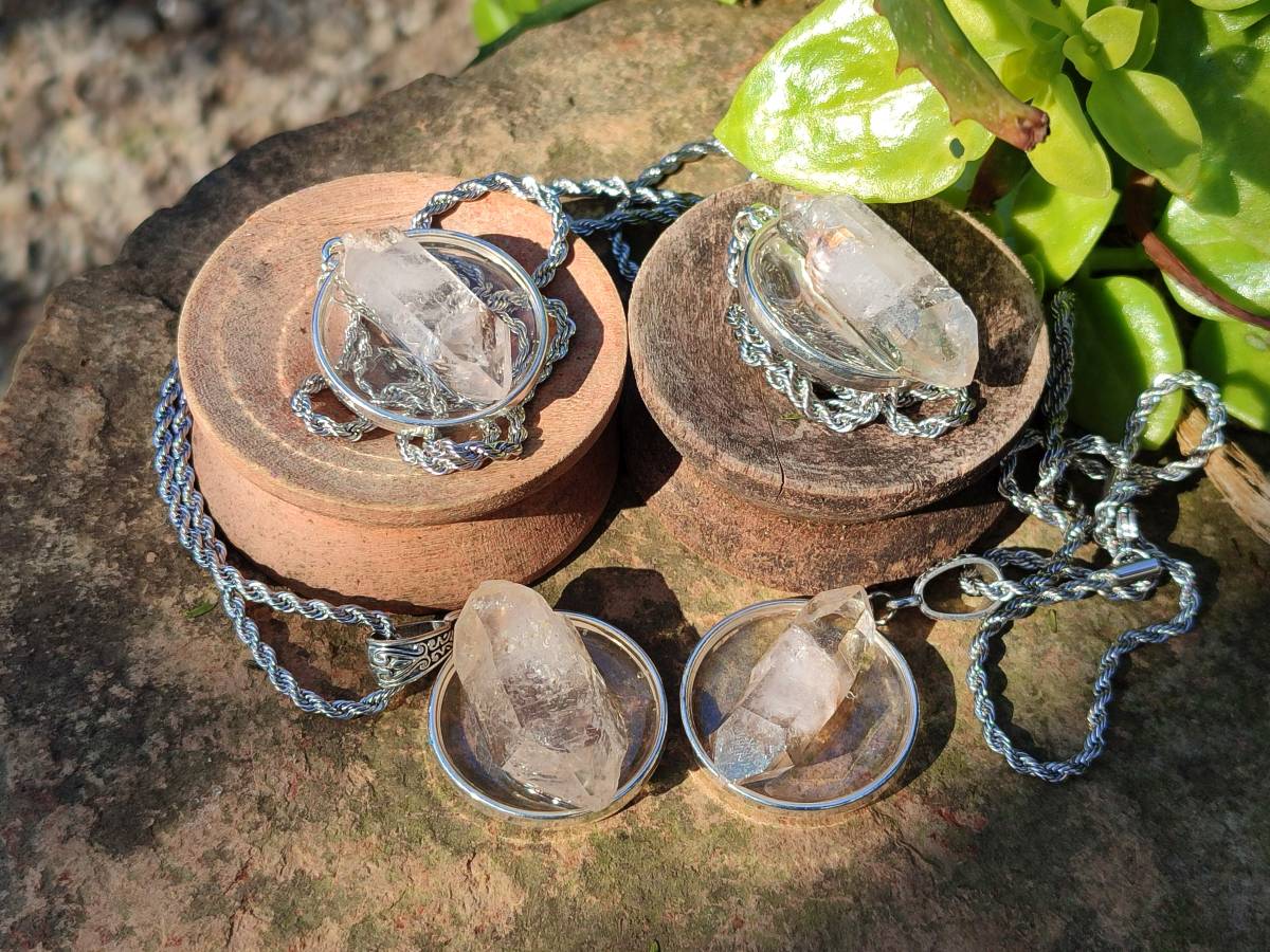 Hand Made Specially Selected Brandberg Quartz Pendants - Sold Per Item - From South Africa - Toprock Gemstones and Minerals 