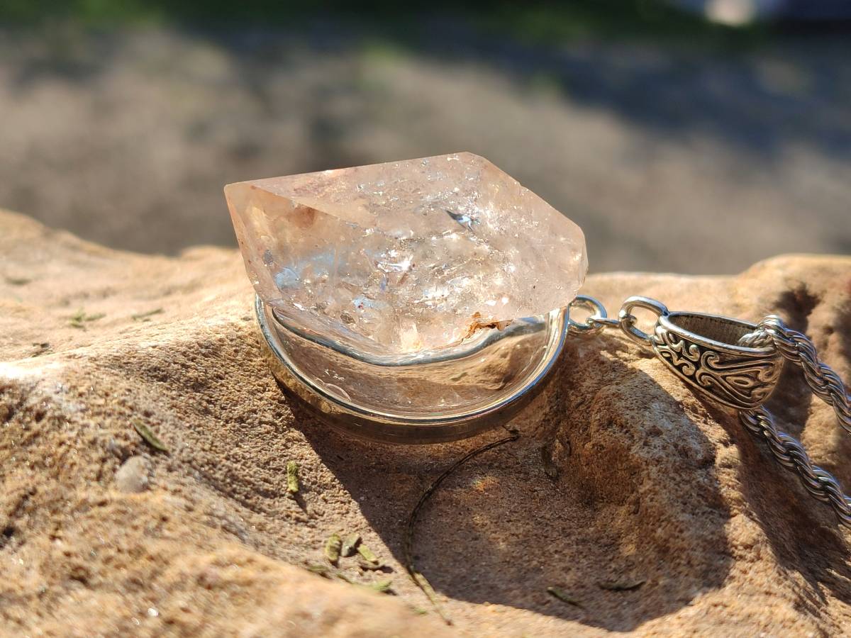 Hand Made Specially Selected Brandberg Quartz Pendants - Sold Per Item - From South Africa - Toprock Gemstones and Minerals 